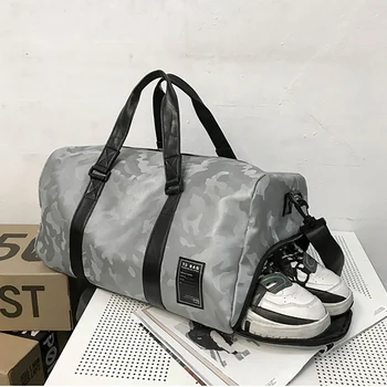 

Men's Travel Bags High Quality PU Leather Handbag Sports Gym Bag With Shoes Pocket Large Capacity Duffel Bag Luggage Bags XA381F