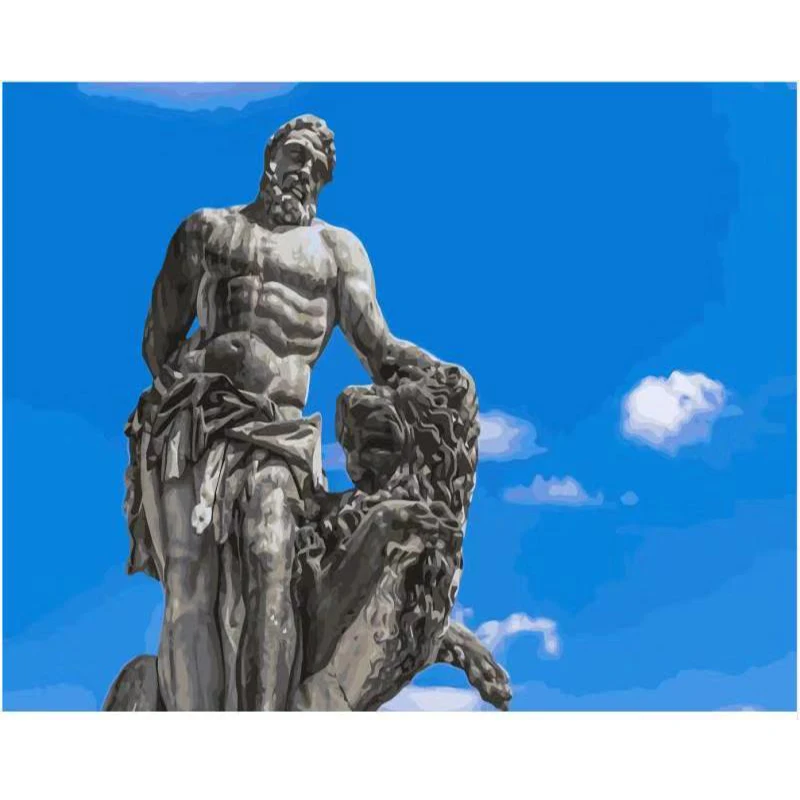 

The Man Statue Oil Painting With By Number On Canvas With Frame DIY Kits Acrylic Paint For Adults Coloring For Drawing Decor Art