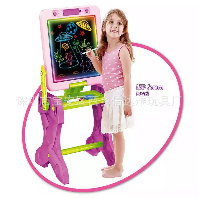 

Children Multi-functional hui hua zhuo Fluorescent Fold Desk Children Graffiti Sketchpad Writing Board Double-Sided Drawing Boar