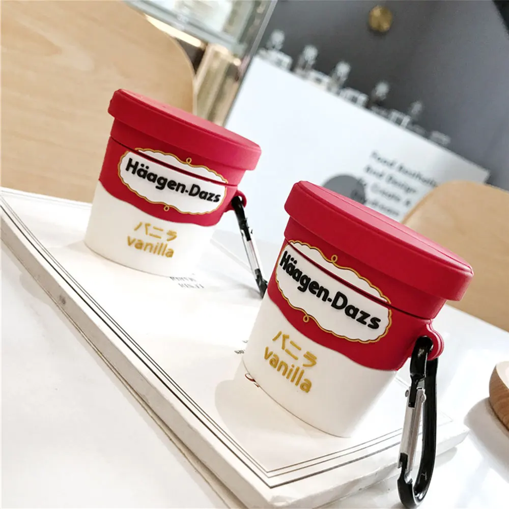 3D HAGEN Dazs мороженое крем коробка кожи корпусы гарнитурные для Apple Airpods 1/2 силиконовый защитный чехол для наушников Аксессуары