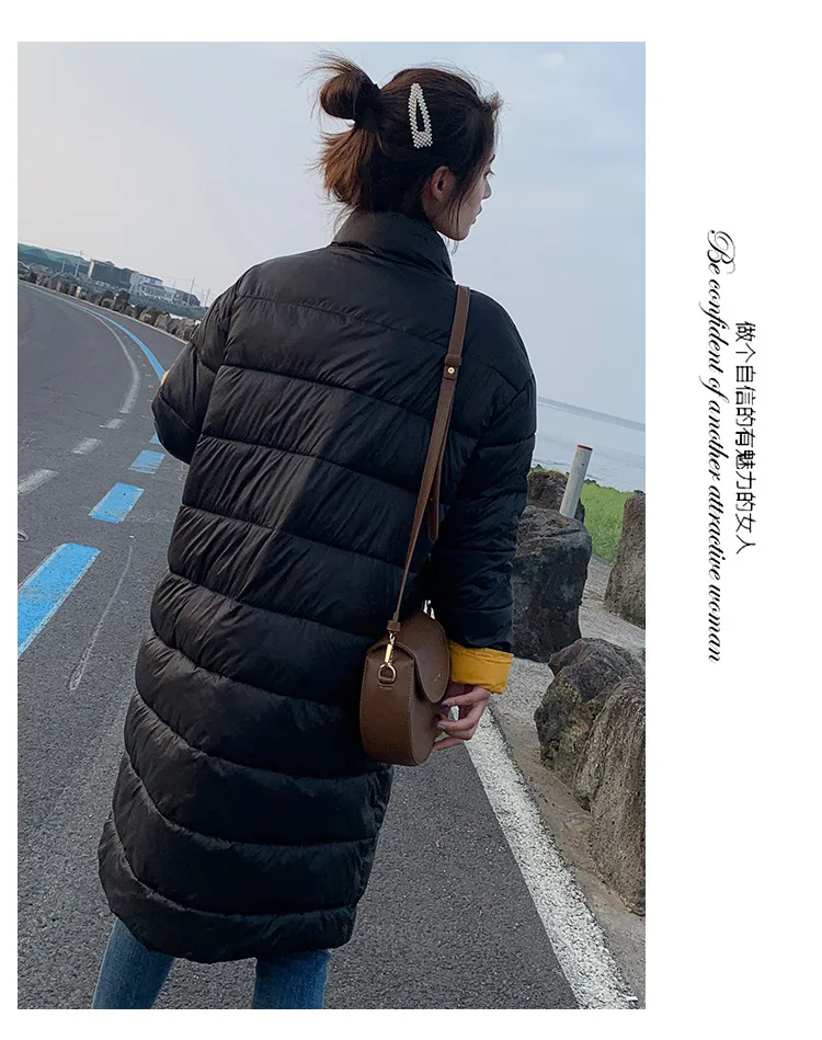 Стиль Модный пуховик Dongdaemun смешанные цвета Тонкое хлопковое пальто женское длинное модное пальто