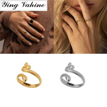 

ying Vahine 100% 925 Sterling Silver Animal Snake Open Rings for Women
