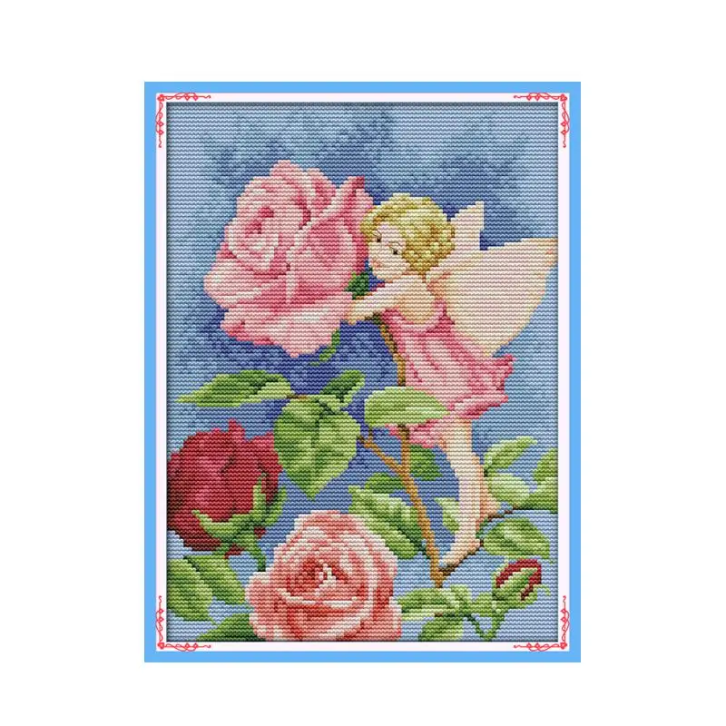 Наборы для вышивки крестиком с изображением красивой женщины и цветов