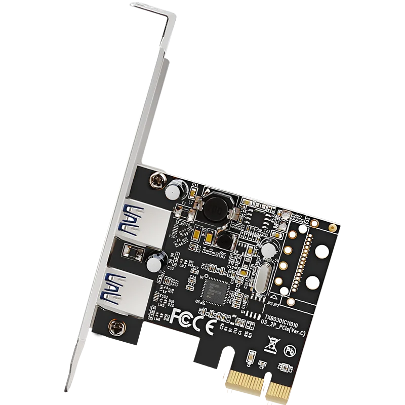 DIEWU автоматический источник питания PCIE к двухпортовому USB3.0 PCIE express I/O card pci-express к 2 usb 3,0 адаптеру чипсет
