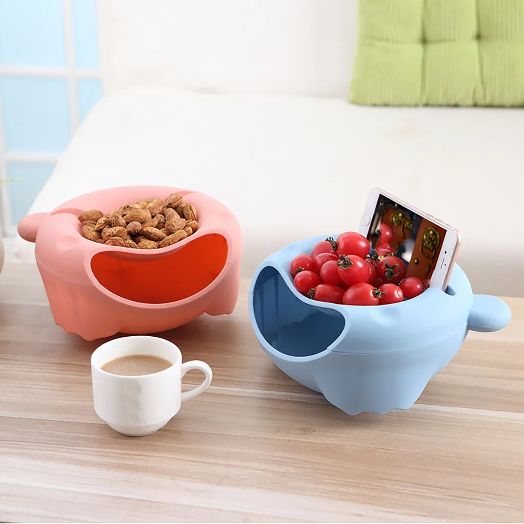 Креативная тарелка для ленивых фруктов чашка для закусок для дома орех миска для еды органайзер для закусок с мобильным телефоном стенты настольные столы блюдо коробка для закусок