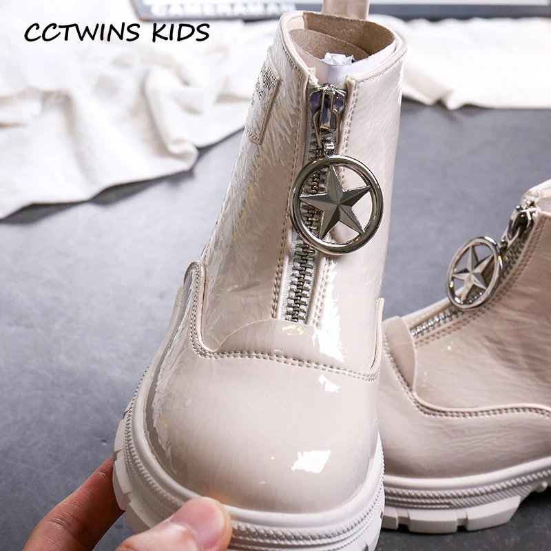 CCTWINS/детская обувь; коллекция года; сезон осень; Модные Повседневные Вечерние ботинки для девочек; обувь черного цвета с зеркалом для мальчиков; Детские модельные ботинки; FB1650