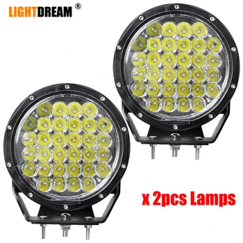 

Car Accessories 128W Round 7 Inch Spotlights driving beam lights For 4x4 Boat Tractor Truck Car Led Work Lights x2pcs