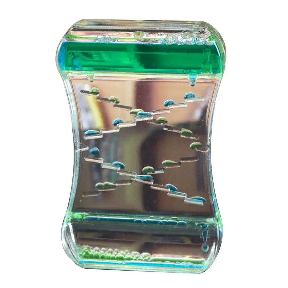 blue with green Жидкое движение Bubbler таймер сенсорная игрушка для расслабления жидкое движение таймер песочные часы плавающий цвет зигзаг движение Bubbler - Цвет: blue with green