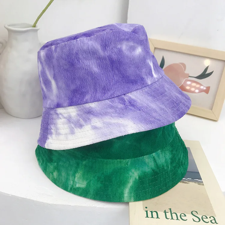 

Fashion Double-sided Gradient Bucket Hat Men's and Women's Hip-hop Foldable Fisherman Hat Summer Sunscreen Cotton Flat Top Hat