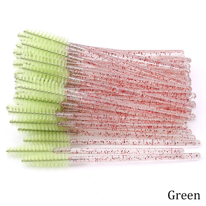B-Green-50pcs 50 шт. одноразовый Кристалл щеточки с тушью для ресниц палочки Аппликатор Прививка ресниц Керлинг гребень Красота Макияж инструмент - Handle Color: B-Green-50pcs