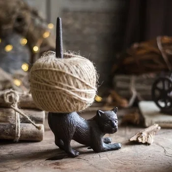 

Creative cast iron hemp rope cute animal cat bird sewing machine decoration ornaments retro grocery garden courtyard balcony
