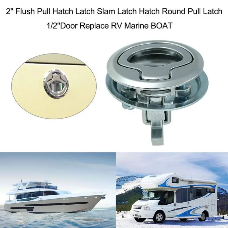Marine Boat Stainless Steel 2" Flush Pull Hatch Latch For Rv Caravan
