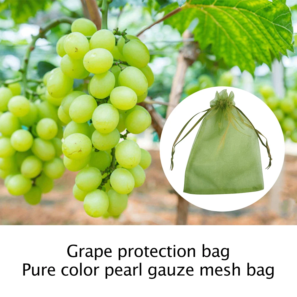 100Pcs Prevent Grape Fruit Mosquitoes Bag Anti Bird Drawstring Net Pest Control Pouch Storage Net Plant Protective Net Pest
