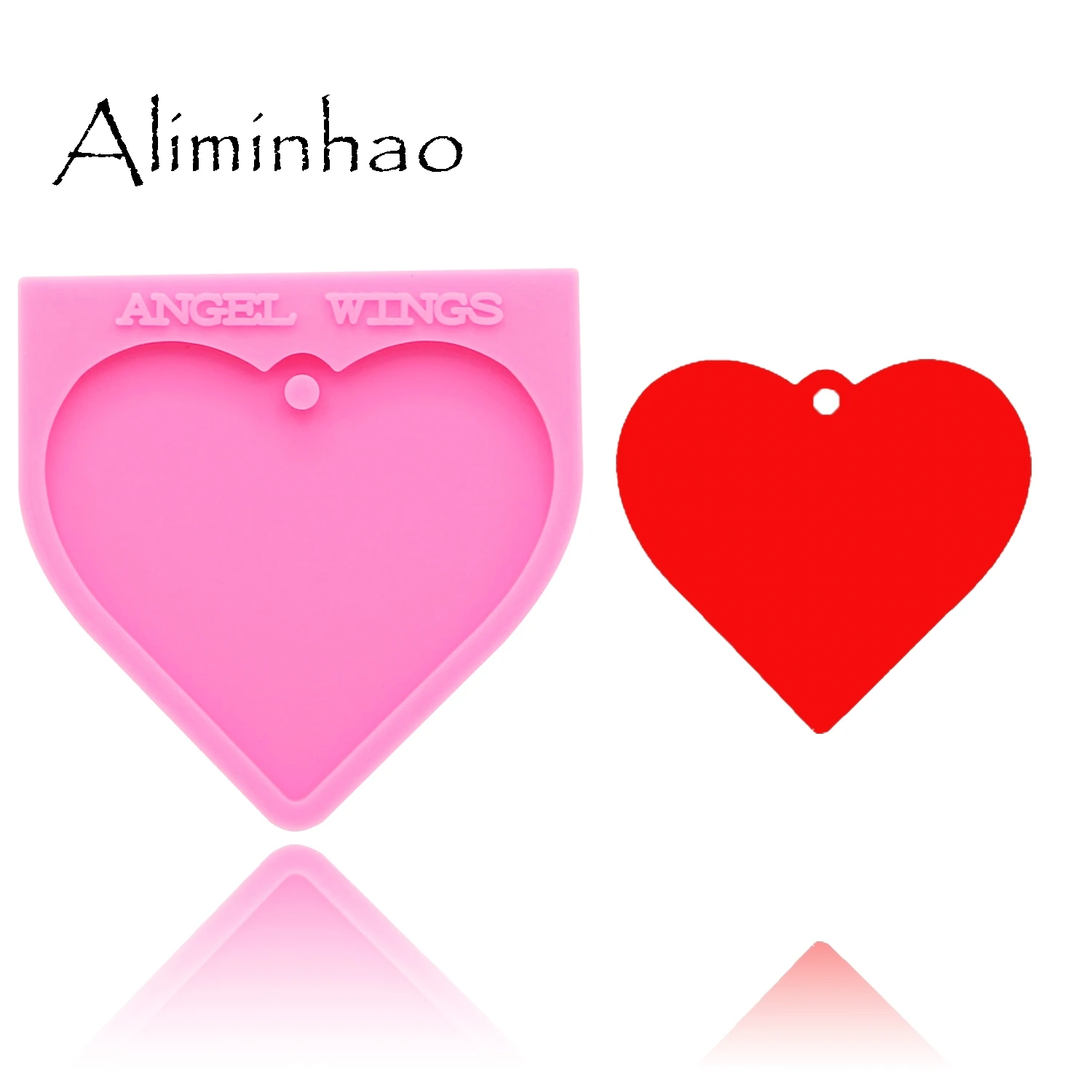 DY0136 блестящие силиконовые формы в форме сердца любовь для DIY брелок украшение кольцо для ключей эпоксидная смола, Форма Ремесло пользовательский брелок - Цвет: Pink 1Pc