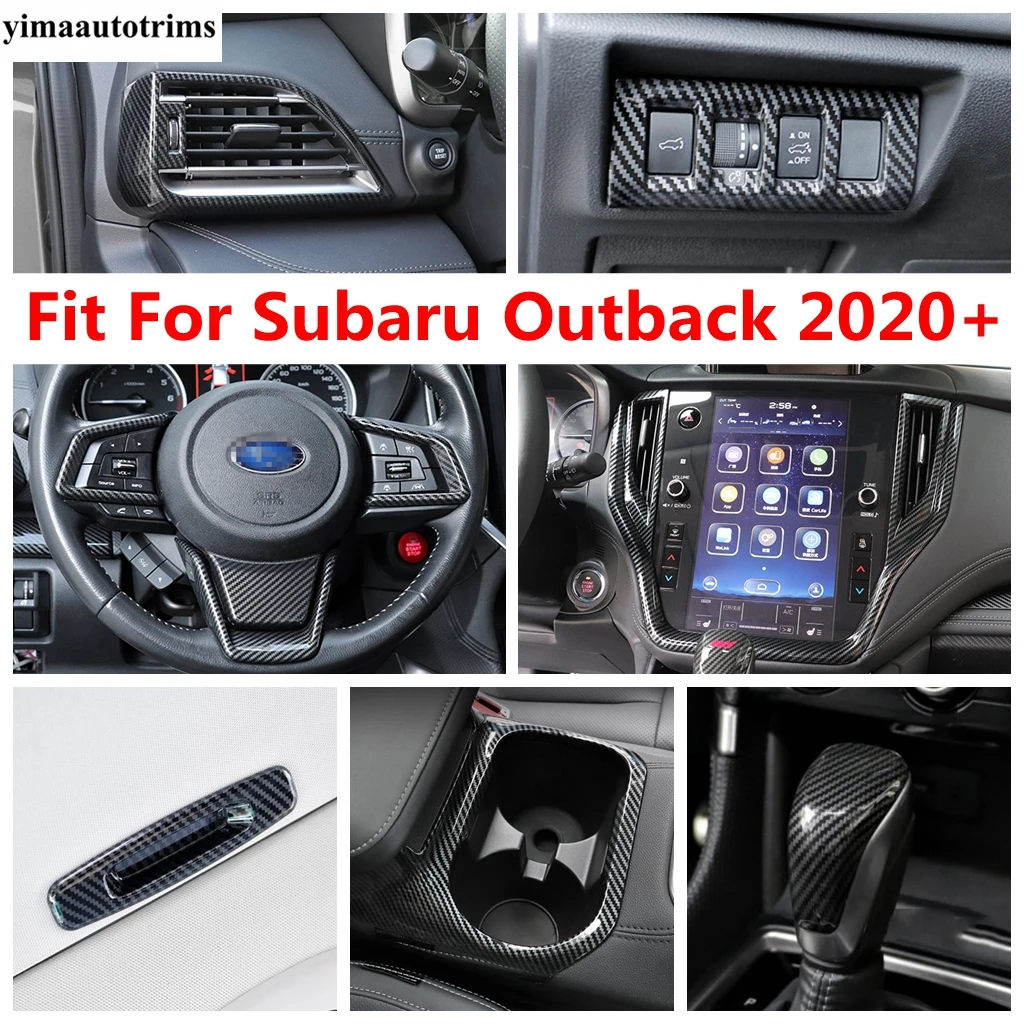 For Subaru Outback 2020 2021  Window Lift Head Light Wheel Gear Panel Air AC Vent Water Cup Cover Trim Carbon Fiber Accessories lapetus side rear window louvers scoop vent decoration panel cover trim fit for mazda 6 sedan 2019 2020 plastic carbon fiber