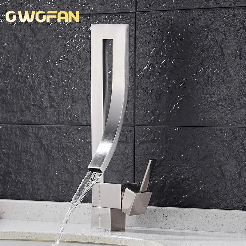 Basin Faucets Brass Faucet Square Bathroom Sink Faucet Single Handle Deck Mounted Toilet Hot And Cold Mixer Water Tap S79-323