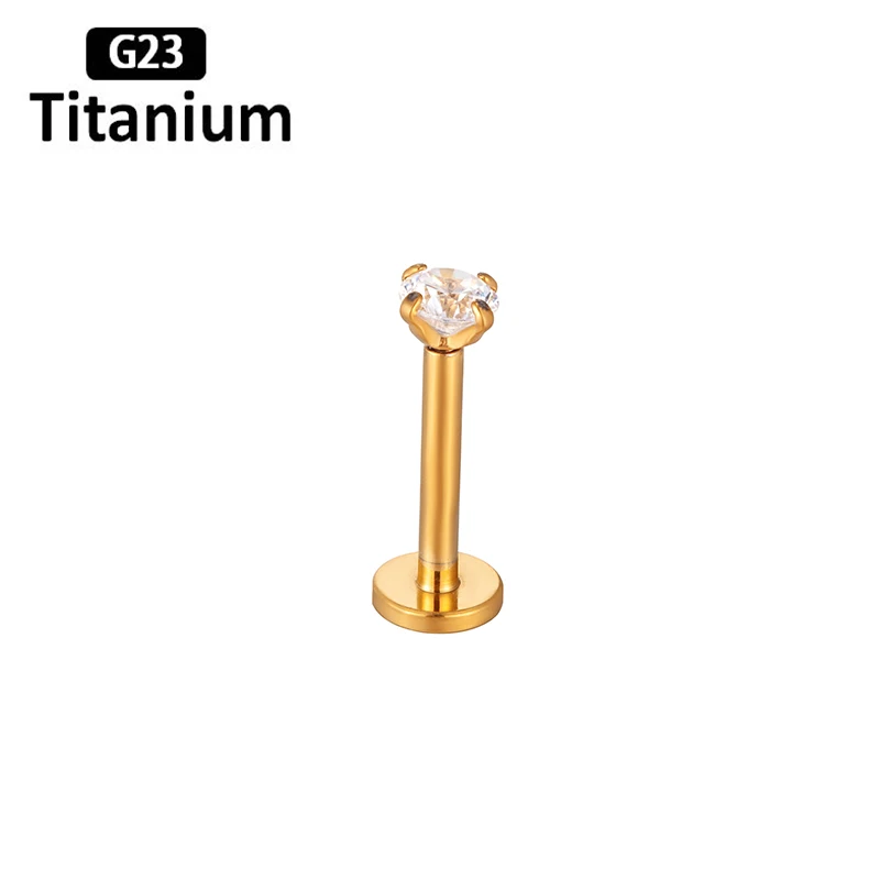 10PC F136 Titanium Piercing 2-4mm Zircon Labret Internal Thread Lip Rings Ear Stud Conch Lobe Body Piercing Jewelry Earrings 16G piercing jewelry body piercing jewelry body jewelry ear piercing jewelry body piercing earrings