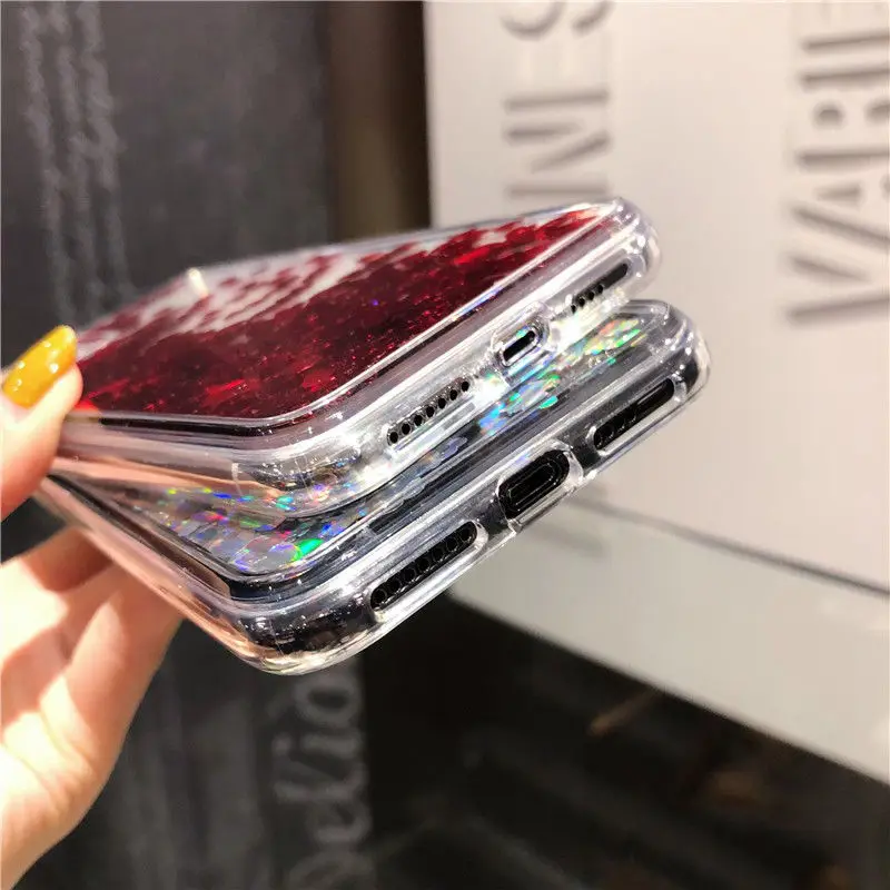 Прозрачный чехол LOVECOM с блестками и зыбучим песком для iPhone 12 Mini 11 Pro Max XR X XS 7 8 Plus