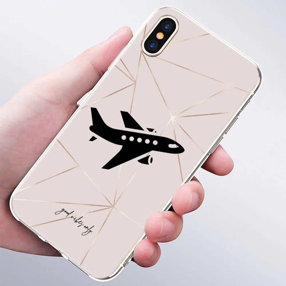 Мягкий силиконовый чехол для телефона авиационный самолет Летающий путешествие в небо для Apple iPhone 11 Pro XS Max X XR 6 6S 7 8 Plus 5 5S SE чехол - Цвет: 004