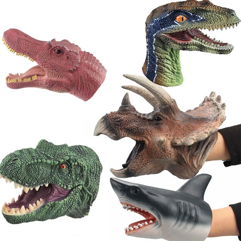 Títere de mano de dinosaurio para niños, juguete divertido de Vinilo Suave,  cabeza de Animal de goma, guantes de juguete, modelo de regalo de  Navidad|Chistes y bromas| - AliExpress