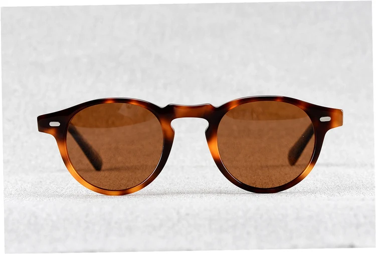 tortoise brown Gregory Peck OV5186 Size47 Oliver Brand Sunglasses Women Sunglasses Men Polarized Round Sunglasses with OP Logo Original Box - Цвет линз: tortoise brown