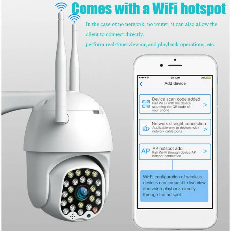 1080P HD IP водонепроницаемая камера видеонаблюдения Открытый WiFi PTZ Безопасности Беспроводная инфракрасная камера