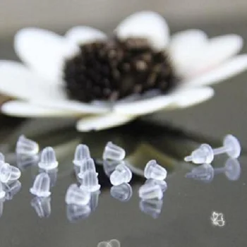 

4mm Earrings Back Stoppers ear Plugging Blocked Jewelry Making DIY Accessories plastic clear white