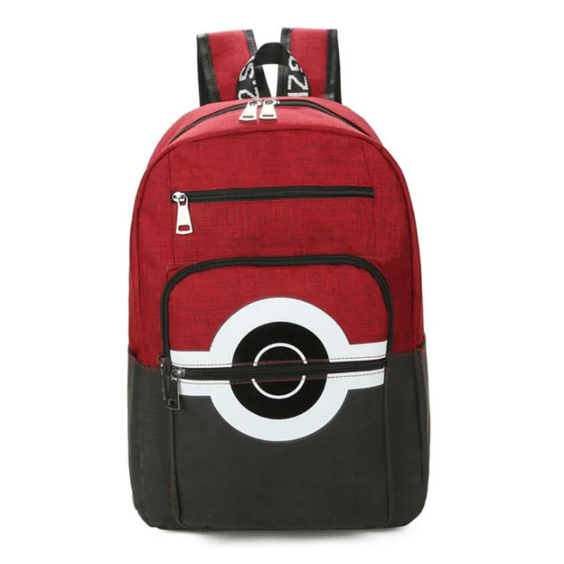 

New Fashion Hot Sale Canvas Backpack Cartoon Anime Pokemon Periphery Backpack Cute Elf Ball Computer Case Student Bag