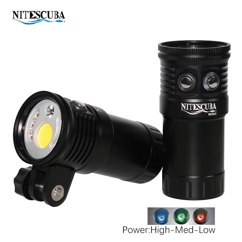 

Nitescuba NSS60 diving video light 6000Lumen with red and uv light