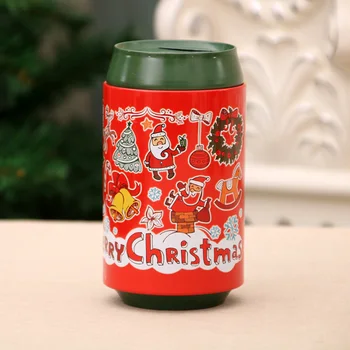 

4pcs Christmas Gift Bag Metal Coin Bank Money Box for Coin Saving Christmas Candy Holders Children Gift Decorations Set