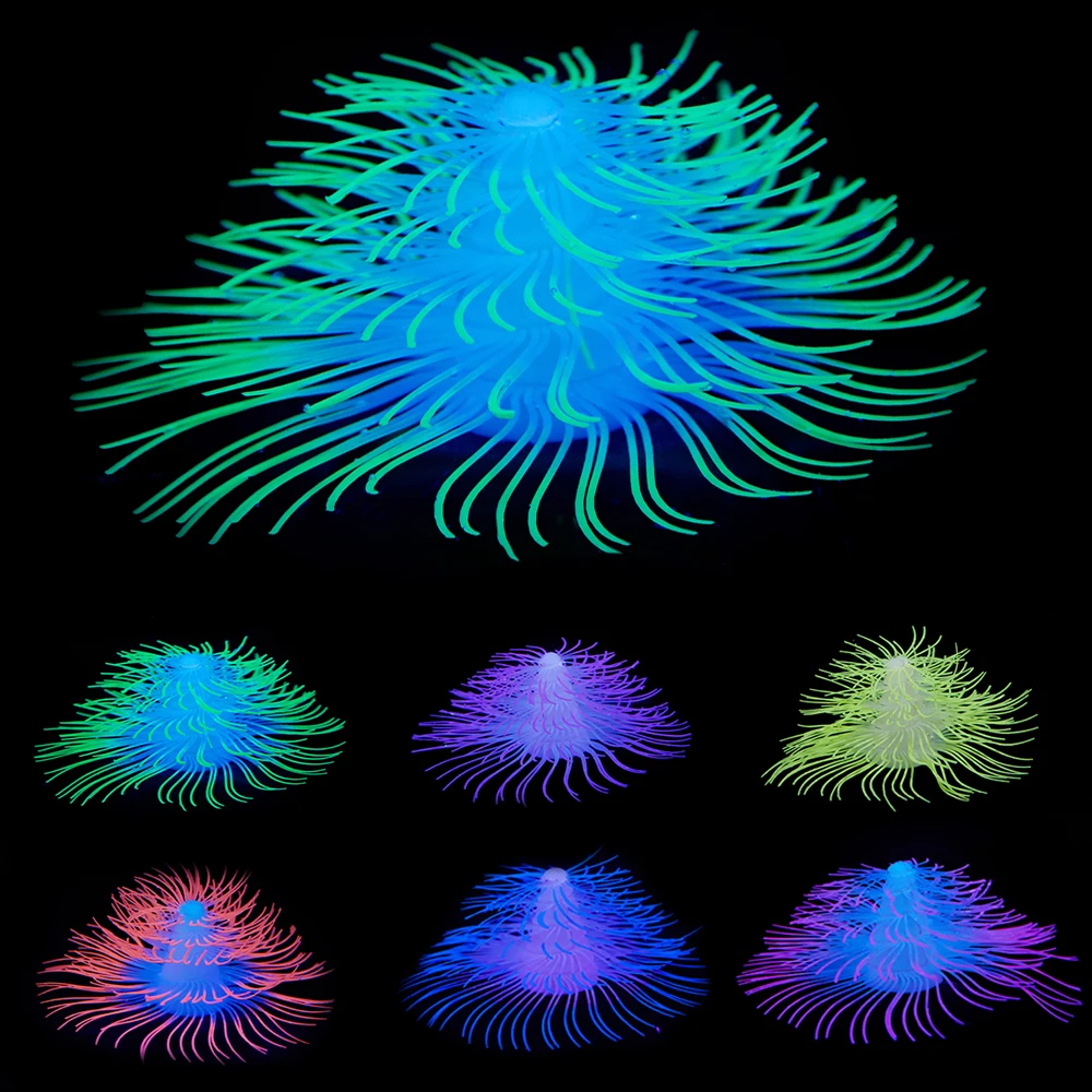 

Aquarium Ornament Simulation Coral Fish Tank Plants Silicone Aquarium Accessories Ornaments Multi Colors D40