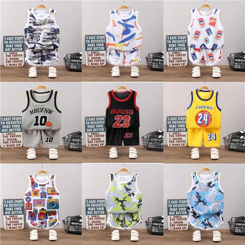 Baby Summer Set Active T Shirt + Shorts 2pcs Tracksuit Kids Boy Sports