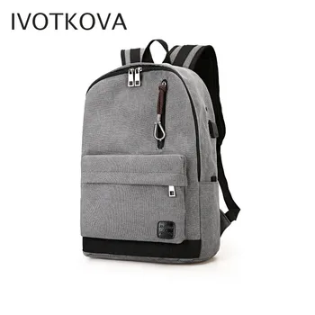 

IVOTKOVA New Fashion Men Backpack Nylon Female Ladies High Quality School Bag Multifunction Oxford Bags for Men Earphone Bag