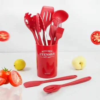 

Heat-Resistant Design Silicone Cookware Nonstick Cooking Tools Kitchen Baking Tool Sold Separately Red/Black Kitchen Accessories