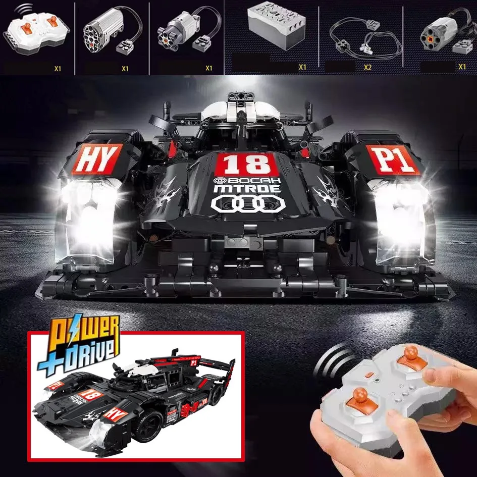 MOC Супер гоночный автомобиль R18 Technic строительный блок кирпичи детские развивающие игрушки рождественские подарки детский подарок