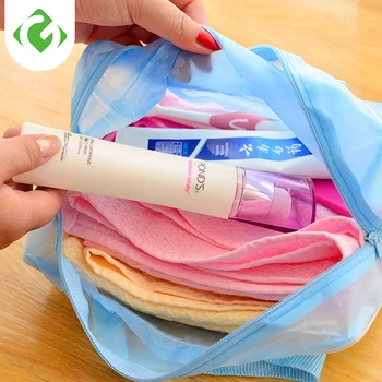 

Bathroom Wash Bag Waterproof PVC Storage Bags Folding Portable Cosmetic bags Transparent Three-dimensional Type Zip closure