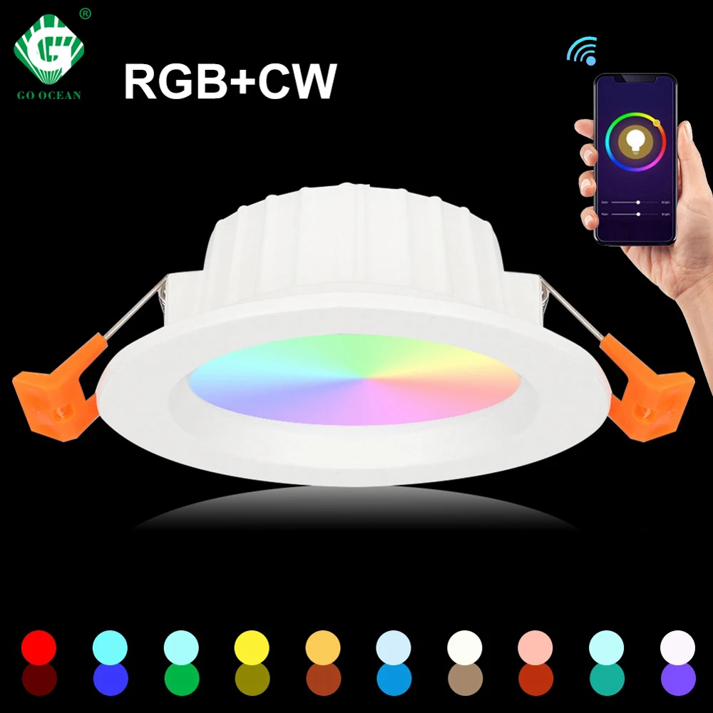 

Smart LED Down Lights Color Adjustable Amazon Alexa Google Home App IFTTT control Ceiling Downlight Foyer Indoor Night Lighting