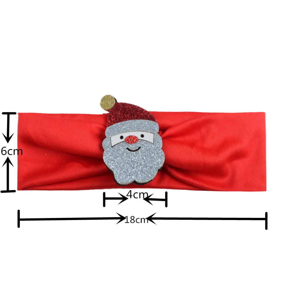 Блестящие повязки на голову с рождественской елкой, Санта Клаусом, хлопковая эластичная повязка на голову, модная повязка на голову для маленьких девочек, головной убор, аксессуары для волос