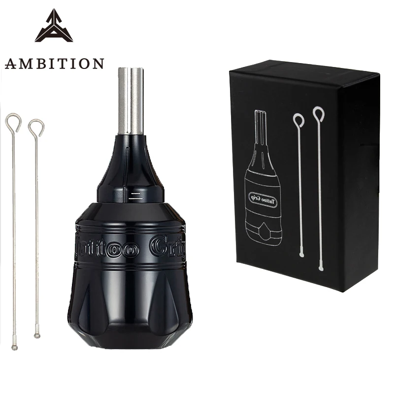 

Ambition tattoo Cartridge grip 38 mm adjustable CNC carving Aluminum alloy stainless steel Grip tattoo For male big hand