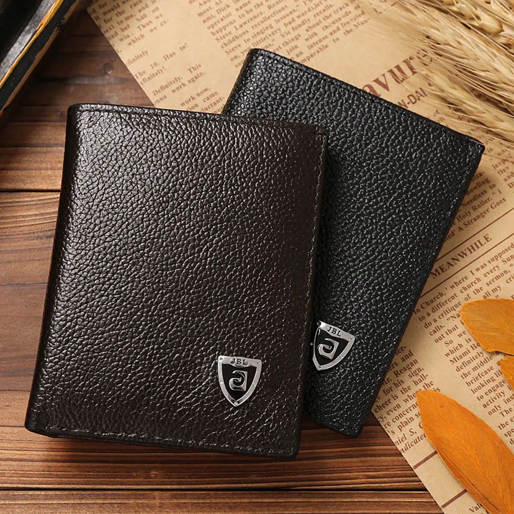 Personalized Wallets For Men Leather Wallet Black Credit Cards Metal Decoration Male Brand #3 | Багаж и сумки