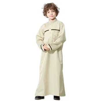 Muslim Arab Boy Robe Saudi Thobe Thoub Jubba Abaya Islamic Clothes Kaftan Dishdasha Long Sleeve
