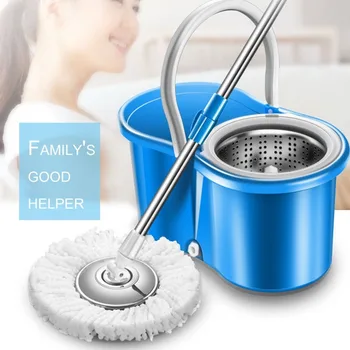 

Practical Home Use Magic Floor Cleaning Mop 360 Degree Rolling Spin Self-Wring Fiber Cotton Head Floor Mop Set