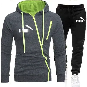 

2020 men's autumn and winter sports suit zipper outdoor fitness track and field bicycle leisure men's sports zipper sports suit