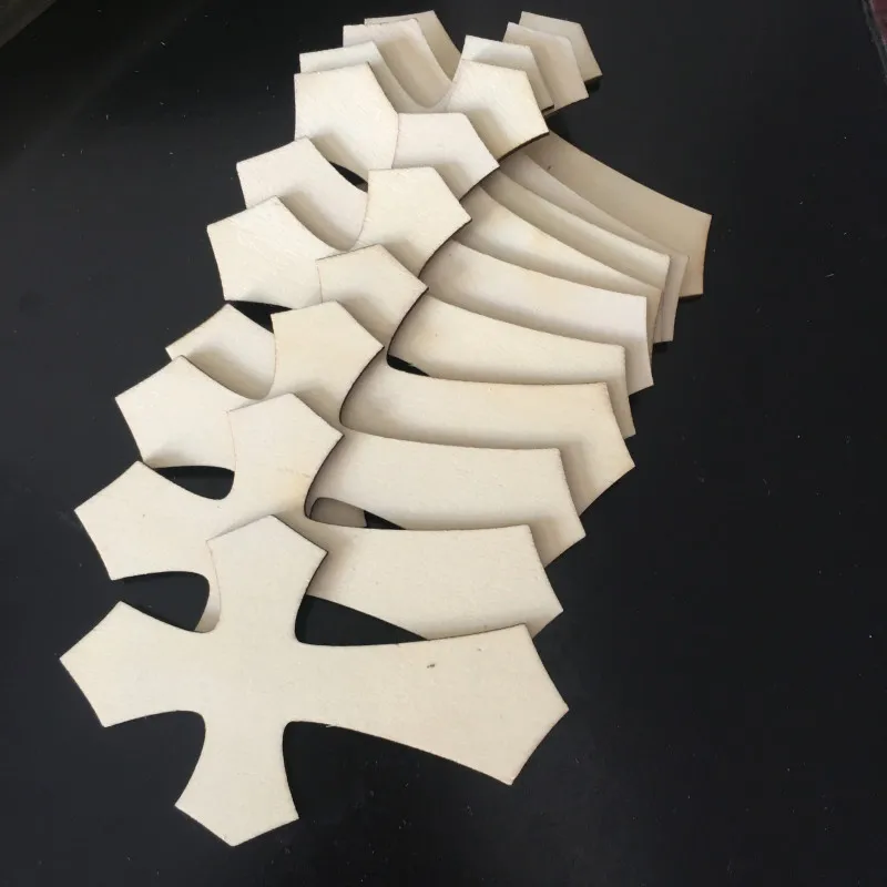10 Pieces Cross Shaped Wood Pieces for Wooden Craft DIY Projects, Sunday School, Church, Home Decoration 4
