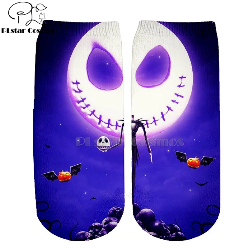 Хлопковые носки PLstar Cosmos nightster before christmas jack skellington разноцветные брендовые теплые короткие носки Хэллоуин-3