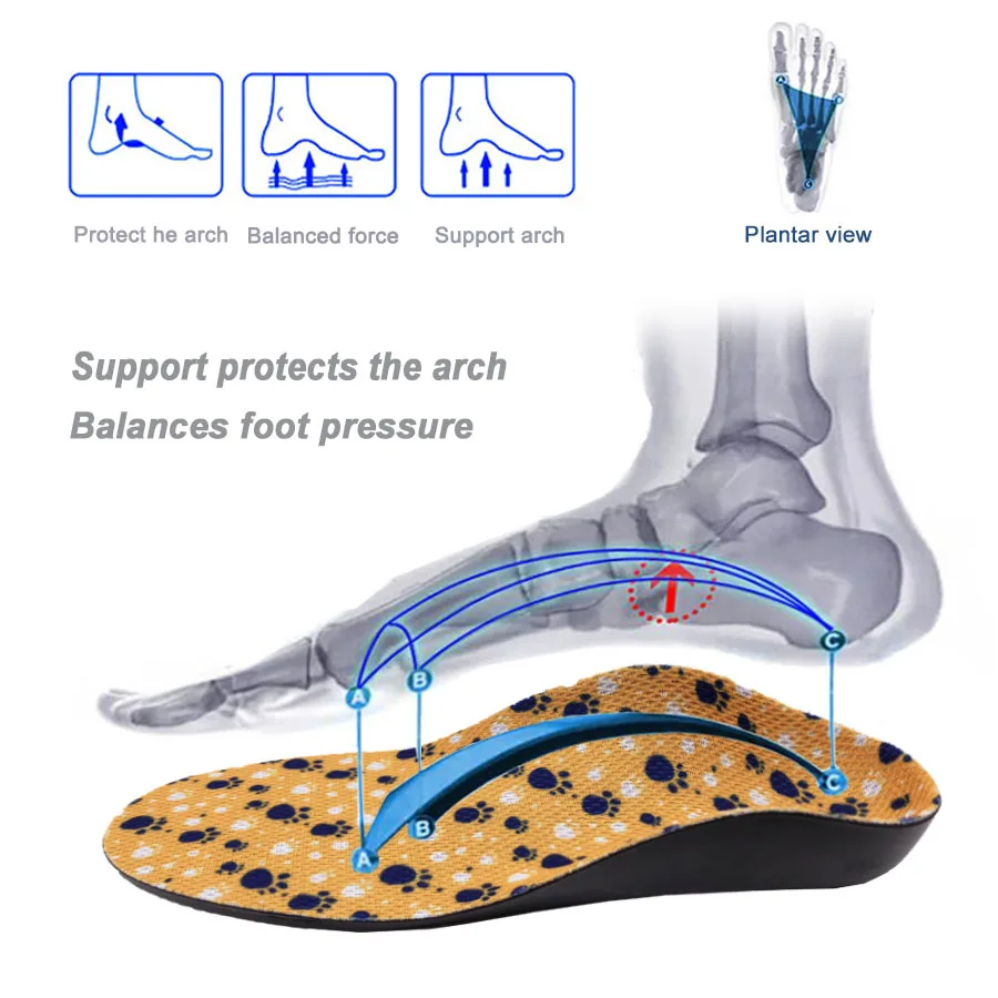 Ортопедические стельки для детей, стельки для поддержки свода стопы, плоскостопие, X/O, ортопедический ботинок, пятка, полиуретановые вставки, унисекс