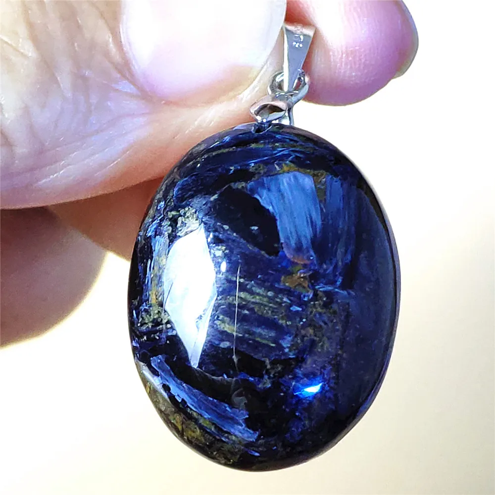 Высокое качество, натуральный синий питерзит, Женский Chatoyant кулон, 26x21x10mGemstone, на день рождения, подарок, сердце, кристалл, исцеление, AAAAA