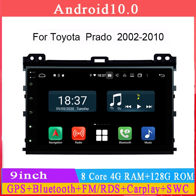 9&quot Screen Carplay android10 car radio for Toyota Prado 2002-2010 multimedia gps navigation player audio stereo headunit | Автомобили и