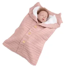 Детское одеяло для сна, уличное одеяло для новорожденных, вязаное крючком, зимний теплый спальный мешок для пеленания