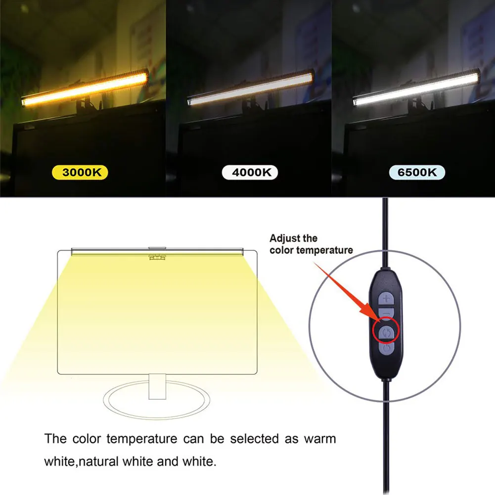  Led Desk Lamp 5W USB Powered Computer Reading Light 5v Eye Protection Monitor Non Flickering Adjust